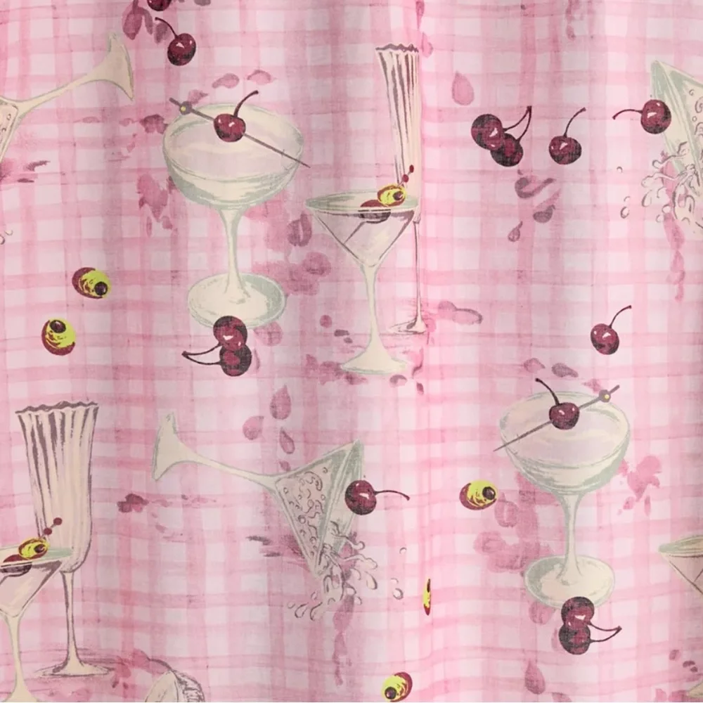 Urban Outfitters Gingham Martini Shower Curtain | NWT